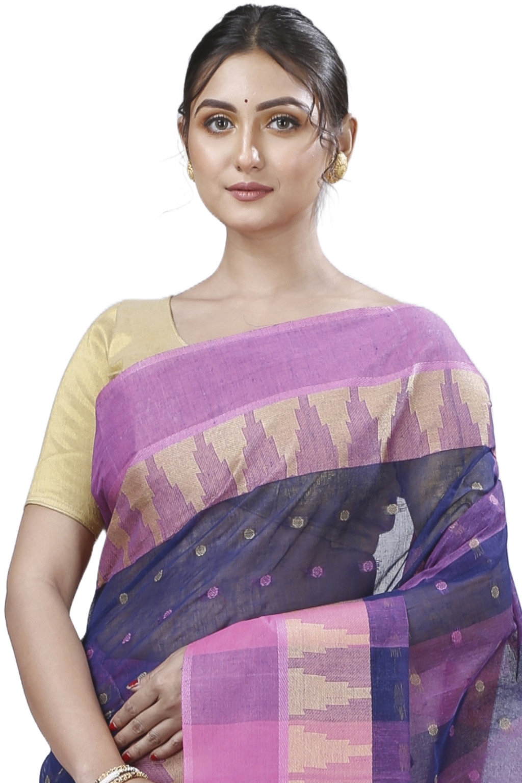 Naby Blue Pure Cotton Jamuna Tant Saree (1312)